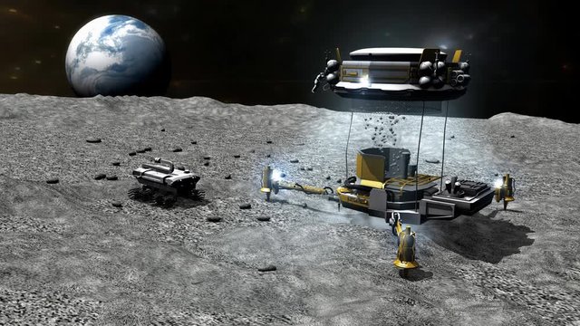 Computer generated, Artist render, fictional Space miner.	