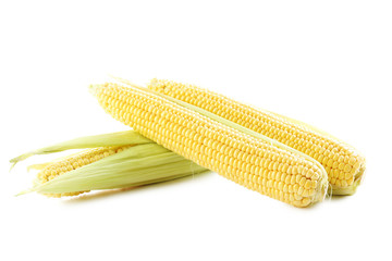 Sweet corns isolated on a white