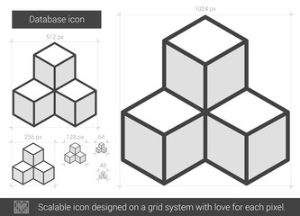 Fototapeta premium Ikona linii bazy danych.