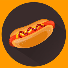 Hot-Dog vector illustration. Flat style