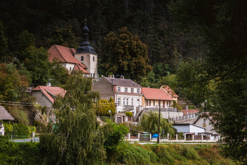 Fototapeta na wymiar View of Karlstejn village. Czech Republic