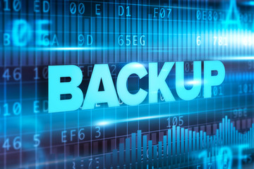 Backup abstract concept blue text blue background