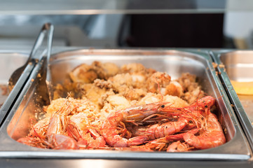 Close up of fried shrimp.