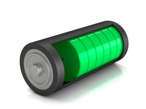 3D rendering. Battery load icon
