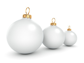 3D rendering White Christmas ball