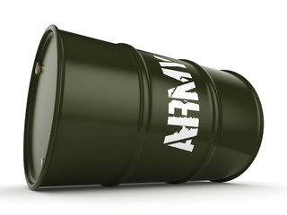 3D rendering army barrel