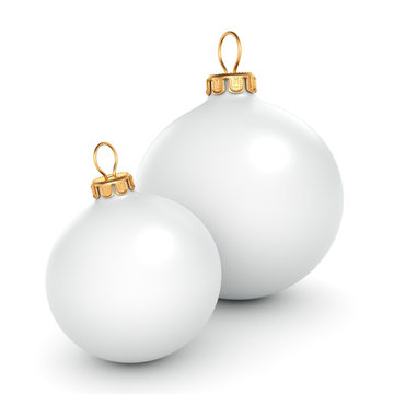 3D rendering White Christmas ball