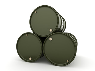 3D rendering army barrels