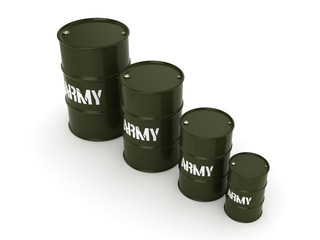 3D rendering army barrels
