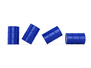 3D rendering blue barrels