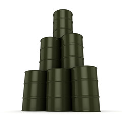 3D rendering khaki barrels