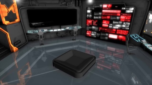 Computer generated, Starship command room, science fiction spaceship control room.	