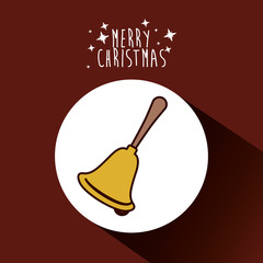 Gold bell icon. Merry Christmas season decoration figure theme. Colorful design. Vector illustration