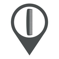 Icono plano localizacion peine gris