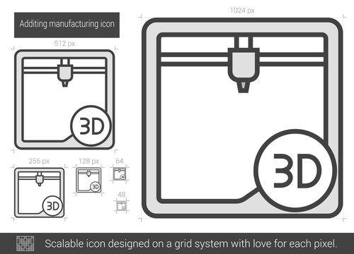 Additing manufacturing line icon.