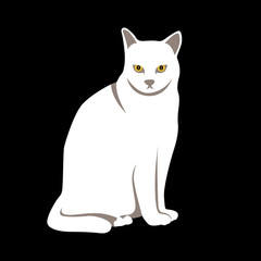 Cat sitting style vector illustration Flat