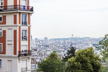 PARIS, FRANCE, on JULY 8, 2016. Montmartre. A view of the city from the survey platform