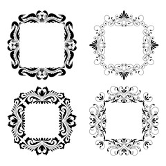 Vintage style  square frames collection. Decorative frame set for your design for any holiday 