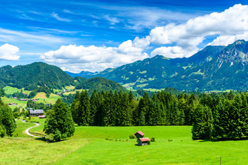 Fototapeta na wymiar Beautiful Landscape of Oberstdorf region in the south of Germany - Mountain Alps