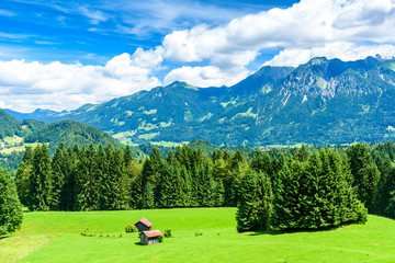 Fototapeta na wymiar Beautiful Landscape of Oberstdorf region in the south of Germany - Mountain Alps