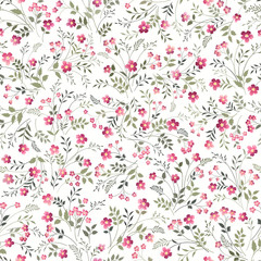 bezszwowe kwiatowy wzór na białym tle - 120626289