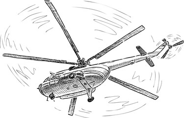 helicopter in the flight © asmakar