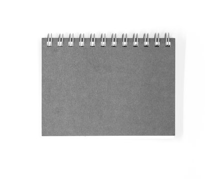 Gray recycled notebook ring binger isolated on white