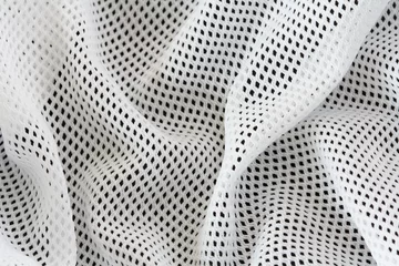 Papier Peint photo Poussière wrinkled white mesh sport fabric  with folds