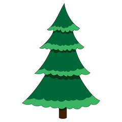 Illustration of a christmas tree on a white background