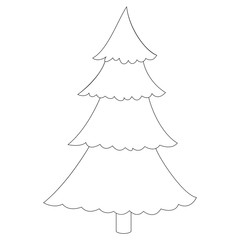 Fototapeta premium Illustration of a christmas tree on a white background