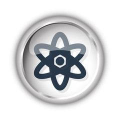 Web button with black Nuclear icon on white background