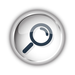 Web button with black Magnifying Glass icon on white background