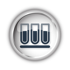 Web button with black Test Tube icon on white background