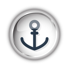 Web button with black Anchor icon on white background