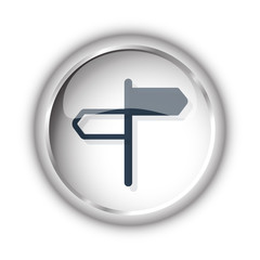 Obraz premium Web button with black Road Signs icon on white background