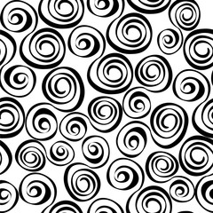 Spiral black on a white background.Seamless pattern.An abstract texture. For backgrounds ,fabric, Wallpaper.