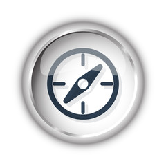 Web button with black Compass icon on white background