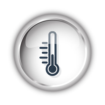Web button with black Temperature icon on white background