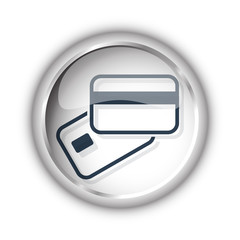 Web button with black Credit Card Payment icon on white backgrou