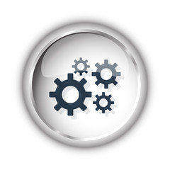 Web button with black Process icon on white background