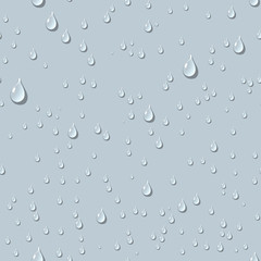 Water transparent drops seamless pattern.