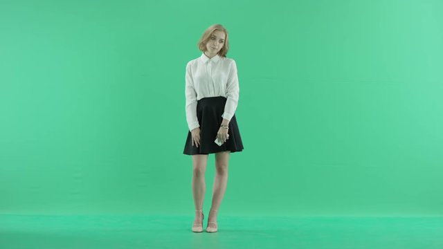 nervous woman with phone