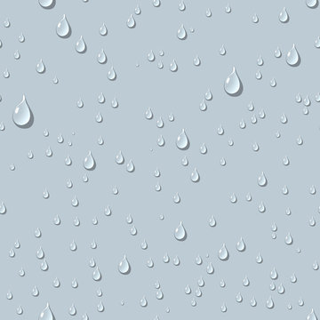 Water transparent drops seamless pattern.
