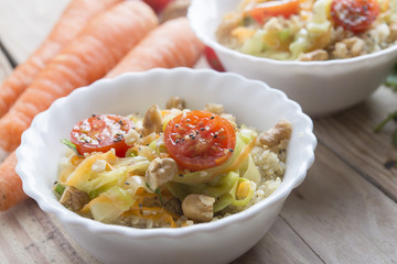 Quinoa with zoodles