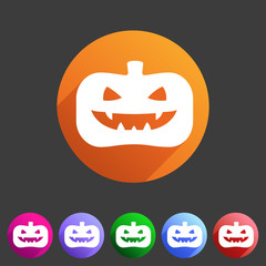 Halloween pumpkin icon flat web sign symbol logo label