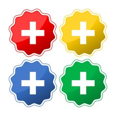 Fototapeta premium Vector Plus Icon Symbol Set 
