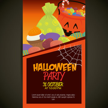 poster halloween party design isolated vector illustration eps 10