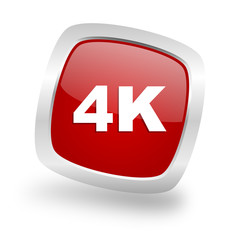 4k square red glossy chrome silver metallic web icon