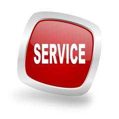 service square red glossy chrome silver metallic web icon