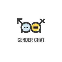 Gender chat vector logo template.